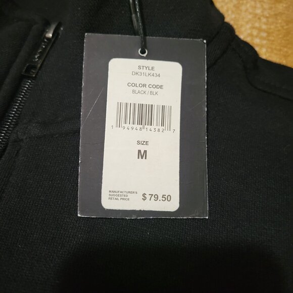DKNY Donna Karen New York Quarter-Zip 1/4 Sweatshirt Black Medium DK31LK434 - Picture 5 of 9